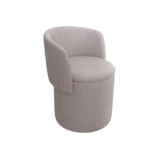 Pouf fauteuil en tissu taupe l49 cm eclipse