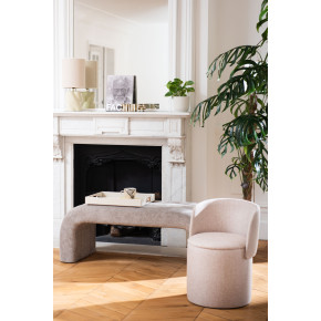 Pouf fauteuil en tissu taupe l49 cm eclipse
