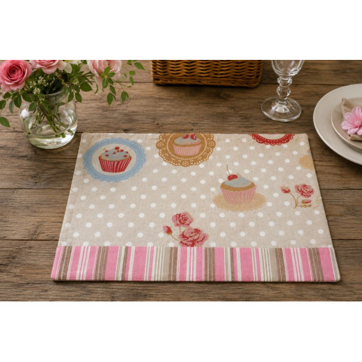 Set de table Cupcakes & Rayures Roses