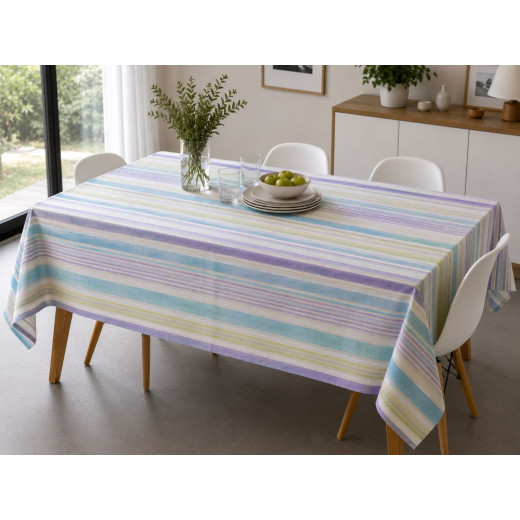 Nappe à rayures pastel – Esprit contemporain