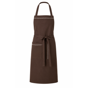 Tablier de cuisine en coton brodé – Collection Zoé – Chocolat