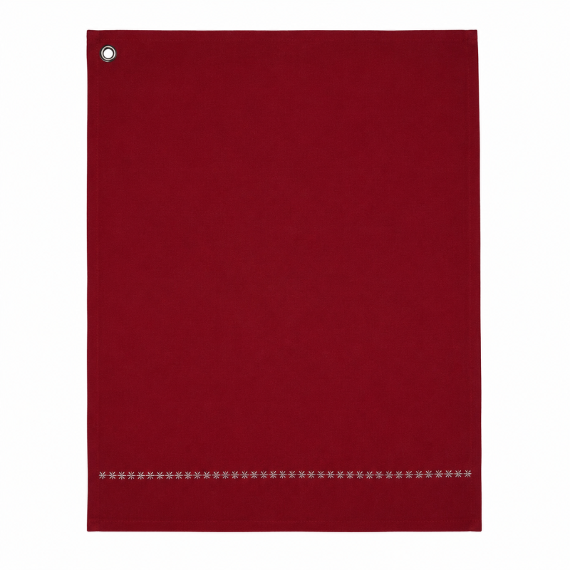 Lot de 3 torchons en coton brodé – Collection Zoé – Rouge
