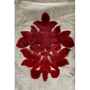 Rideau aspect lin  motif médaillon velours - esprit Baroque