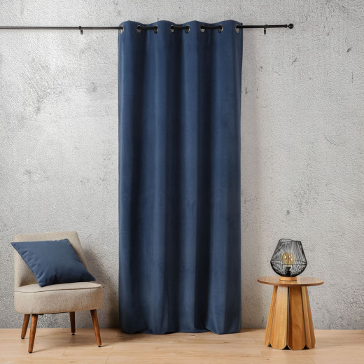 Rideau thermique aspect velours « Baltic » 135 x 260 cm – 410 g bleu marine