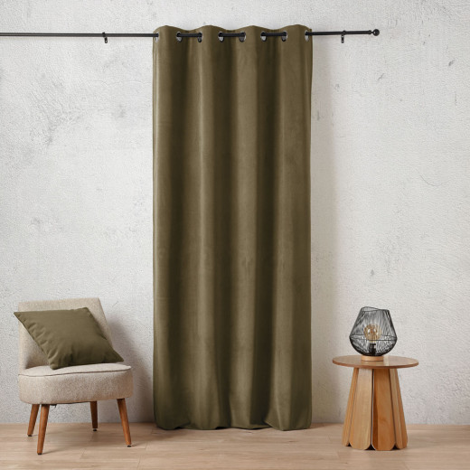 Rideau thermique aspect velours « Baltic » 135 x 260 cm – 410 g kaki