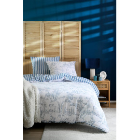 Parure housse de couette Rousset Bleu 240 x 220 cm – Double gaze de coton