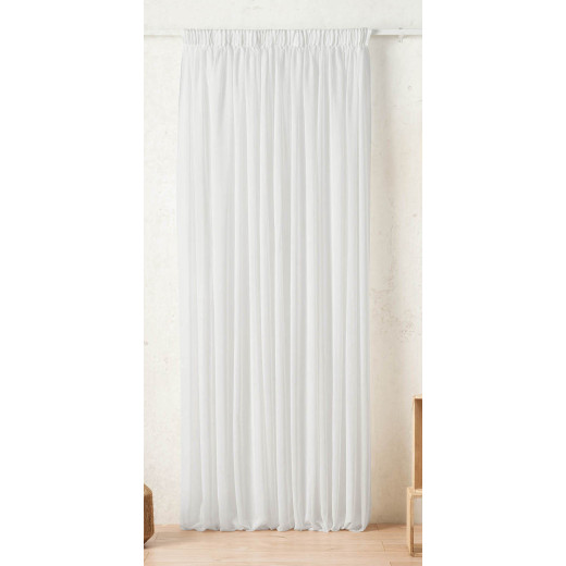 Voilage Linette non-feu M1 300 x 240 cm à galon blanc