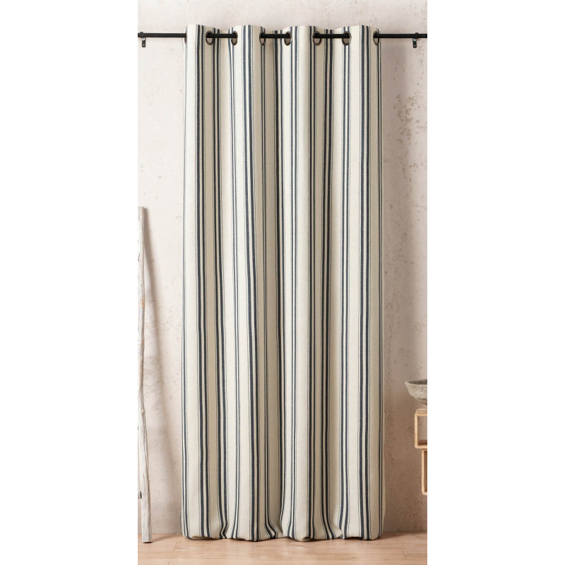 Rideau Daenerys 140 x 280 cm – Coton recyclé tissé en France bleu marine