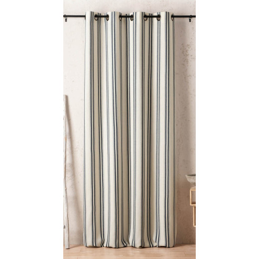 Rideau Daenerys 140 x 280 cm – Coton recyclé tissé en France bleu marine