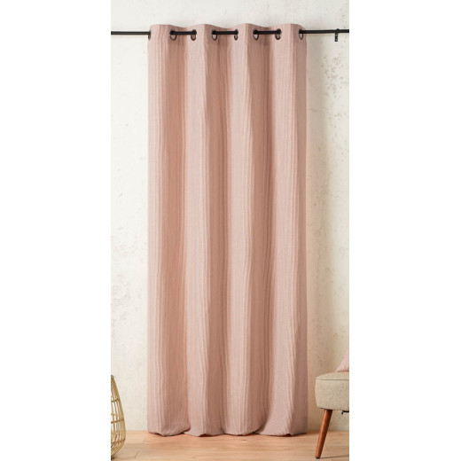 Rideau Palermo 140 x 260 cm – Coton recyclé à rayures terracotta