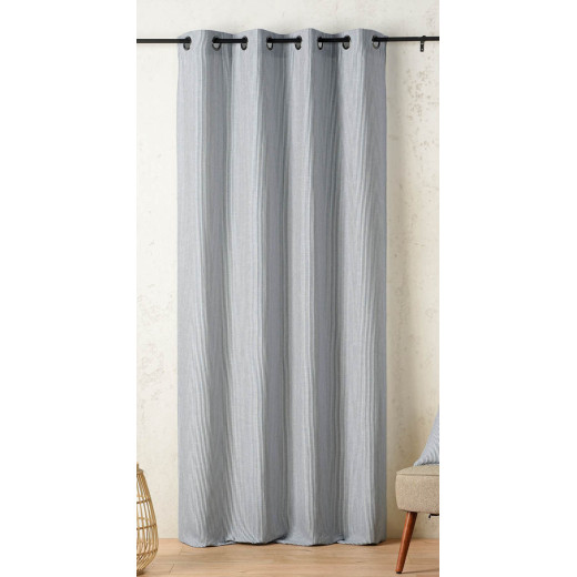 Rideau Palermo 140 x 260 cm – Coton recyclé à rayures bleu marine