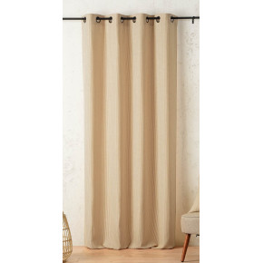 Rideau Palermo 140 x 260 cm – Coton recyclé à rayures moutarde