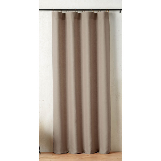 Rideau à anneaux Mistolino 145 x 260 cm – Tissé en France taupe