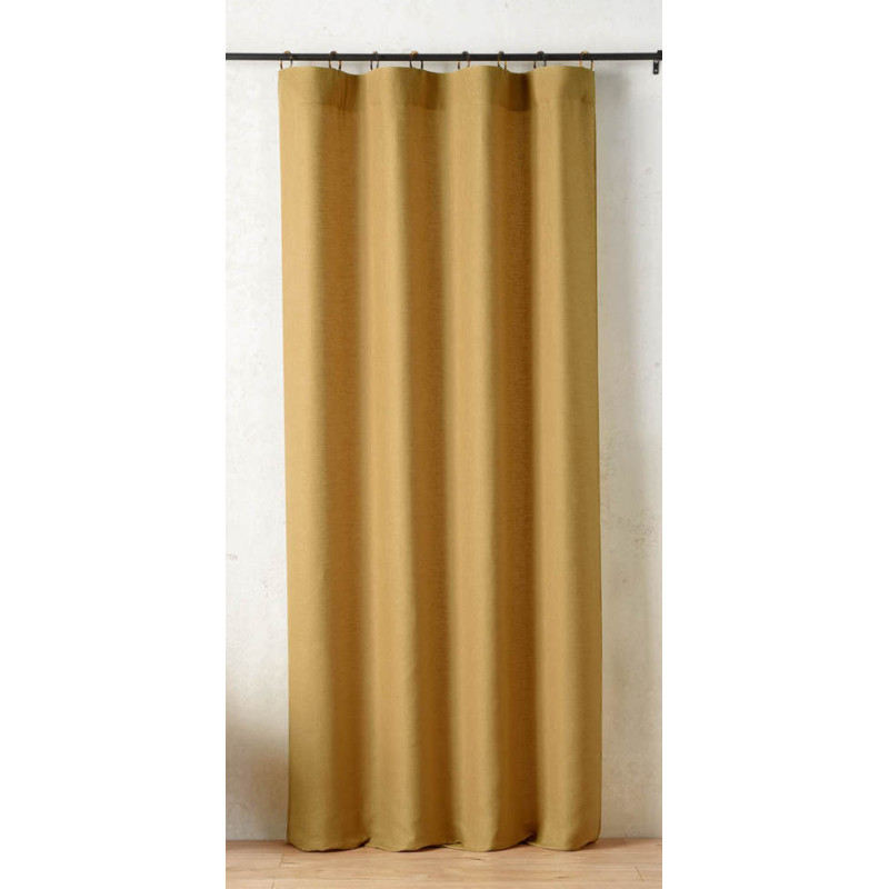 Rideau à anneaux Mistolino 145 x 260 cm – Tissé en France moutarde
