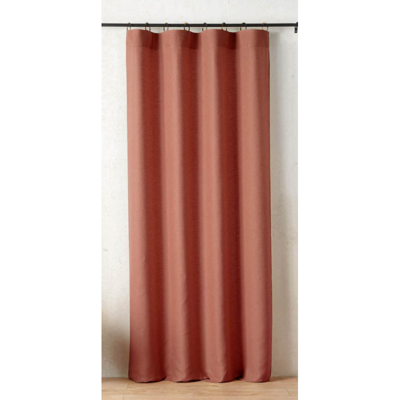 Rideau à anneaux Mistolino 145 x 260 cm – Tissé en France terre cuite