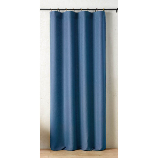 Rideau à anneaux Mistolino 145 x 260 cm – Tissé en France bleu marine