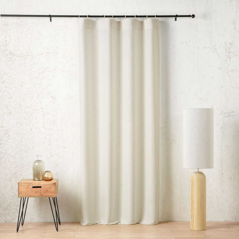 Rideau à anneaux Mistolino 145 x 260 cm – Tissé en France blanc