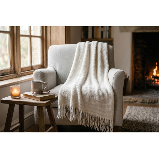 Plaid Camille 130 x 160 cm – Doux, Épais et Chaleureux à Franges