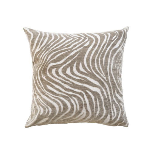 Coussin Déhoussable Velours Jacquard Motif Zèbre 40 x 40 cm – Collection Zebris Lin