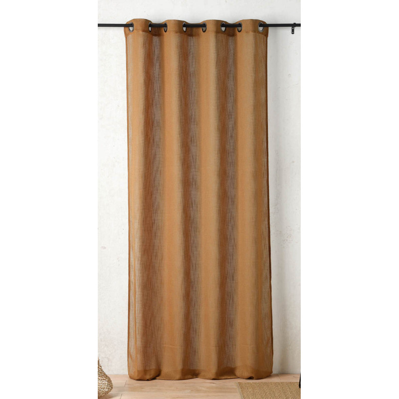 Voilage 140x260 cm 100% polyester – Voilage texturé cuivre