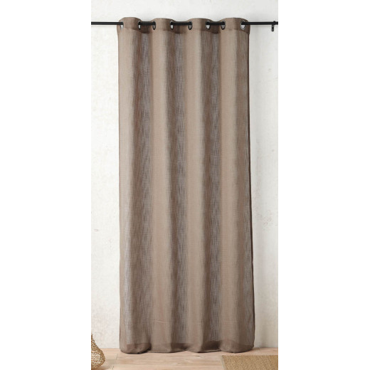 Voilage 140x260 cm 100% polyester – Voilage texturé taupe