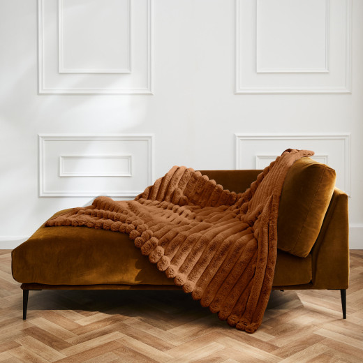 Plaid imitation fourrure polaire Boudoir Camel