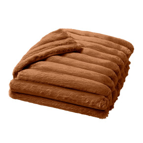 Plaid imitation fourrure polaire Boudoir Camel