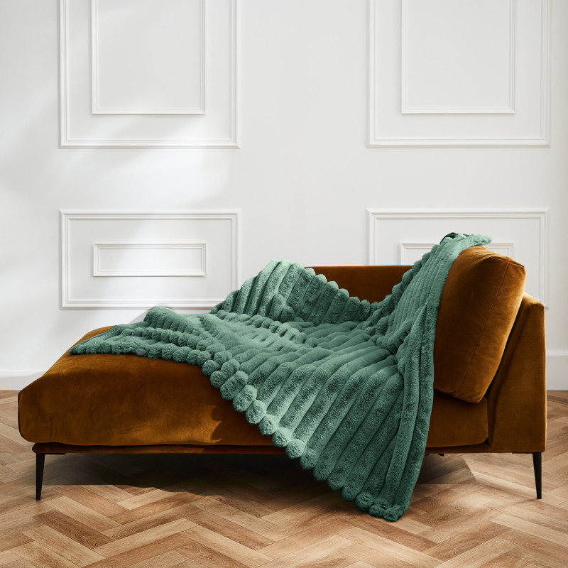 Plaid imitation fourrure polaire Boudoir Cèdre