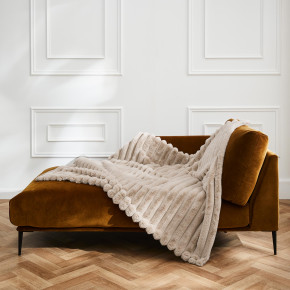 Plaid Boudoir 220x240 cm imitation fourrure – Plaid cocooning sable