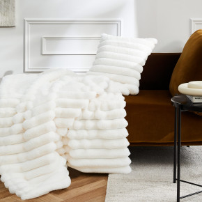 Plaid Boudoir 220x240 cm imitation fourrure – Plaid cocooning naturel