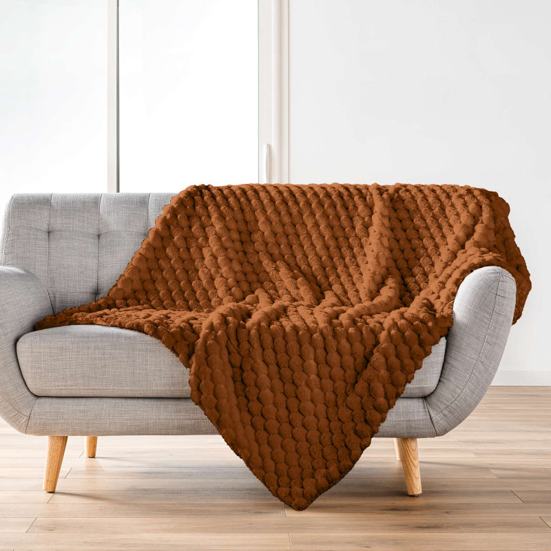 Plaid imitation fourrure / Sherpa Frosty Camel