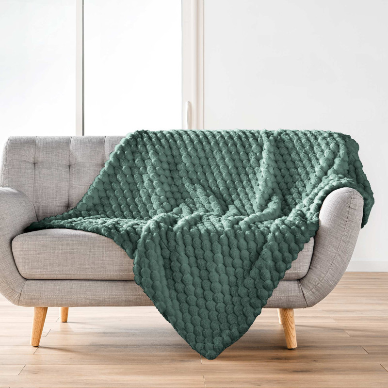 Plaid imitation fourrure / Sherpa Frosty Cèdre