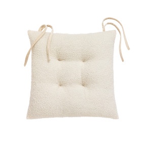 Assise matelassée 38 x 38 cm – Bouclette unie / Velours WOOLY Naturel