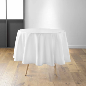 Nappe ronde Ø 180 cm – Polyester uni ESSENTIEL  blanc