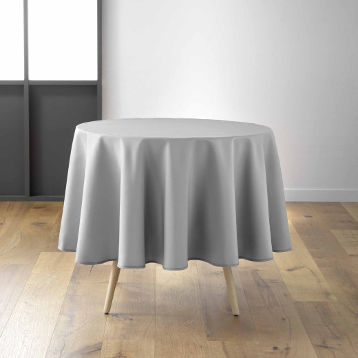 Nappe ronde Ø 180 cm – Polyester uni ESSENTIEL  gris