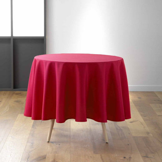 Nappe ronde Ø 180 cm – Polyester uni ESSENTIEL  rouge