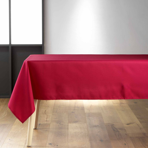 Nappe rectangulaire 140 x 250 cm – Polyester uni ESSENTIEL rouge