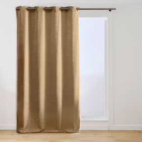 Rideau à œillets 140 x 260 cm – Velours chenille COSI Noisette