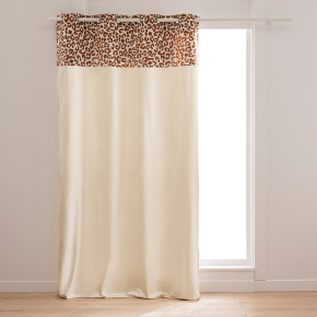 Rideau à œillets 140 x 240 cm – Polycot avec top jacquard chenille WILD Camel