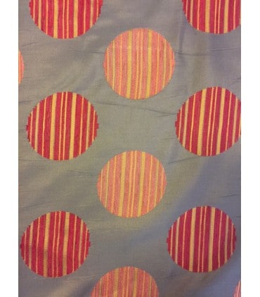 Tissu jacquard bleu motif ronds tissés