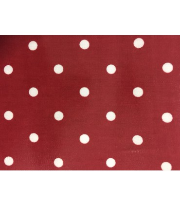 Tissu plastifié motif poids rouge