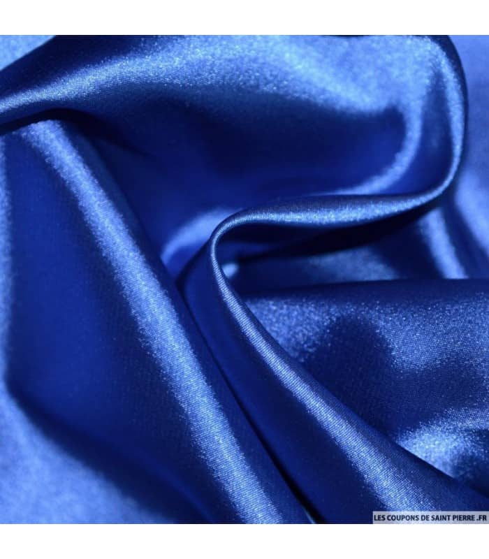 Tissu satin bleu électrique grande largeur