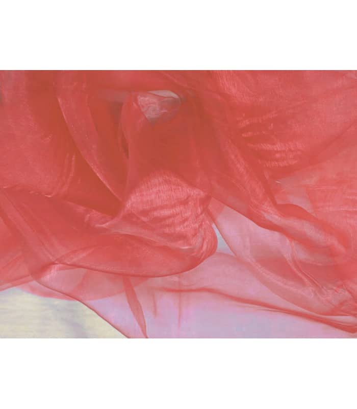 Tissu organza rose corail