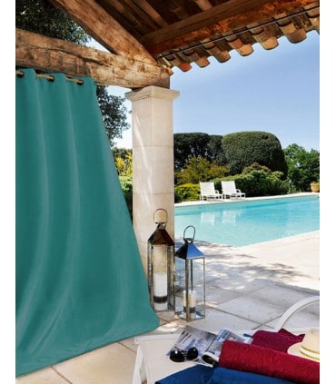 Rideau extérieur turquoise