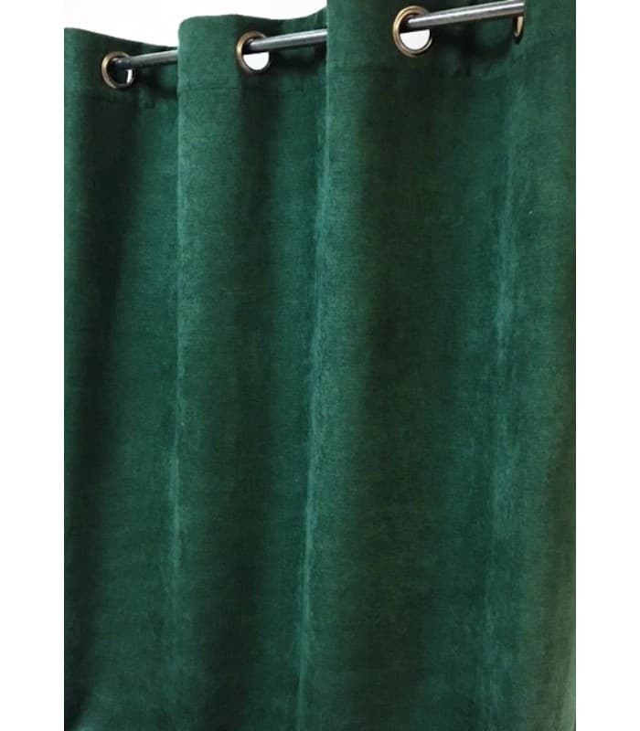 Rideau vert sapin aspect velours