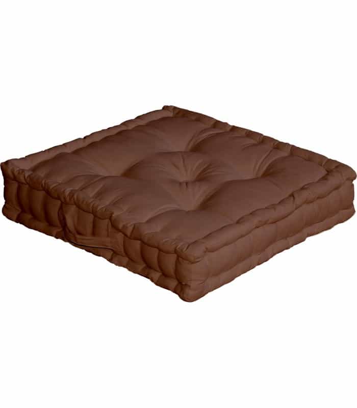 Coussin de sol uni chocolat