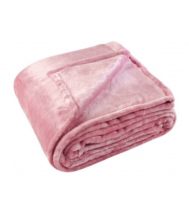 Couverture polaire uni rose