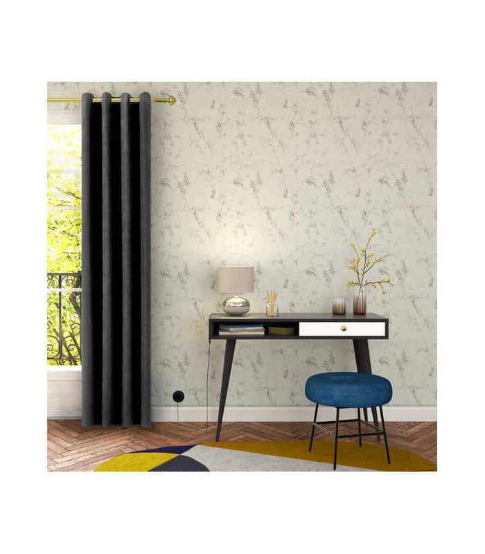 Rideau gris anthracite aspect velours