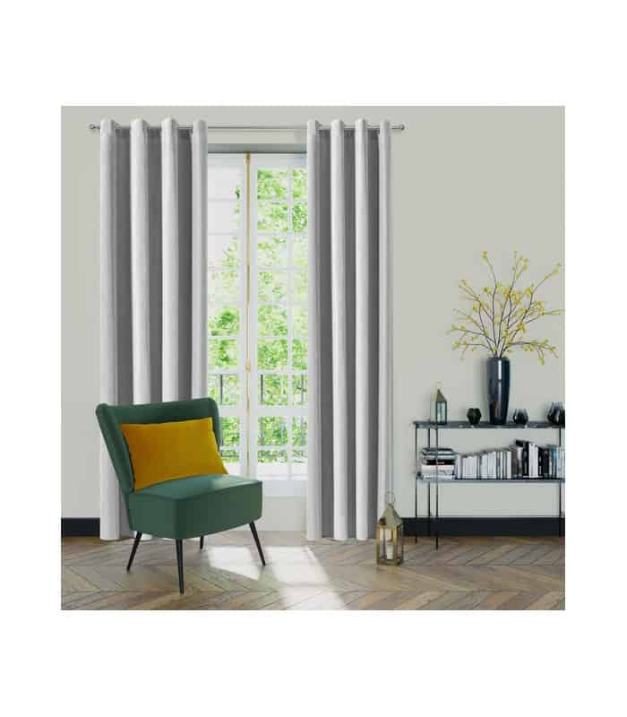 Rideau gris aspect velours