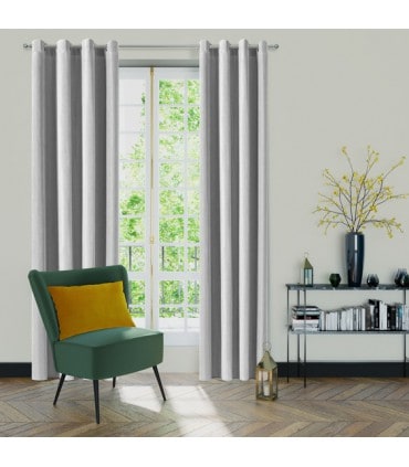 Rideau gris aspect velours